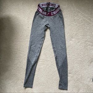 Gymshark Flex Leggings, Heather grey and magenta. Size XS.